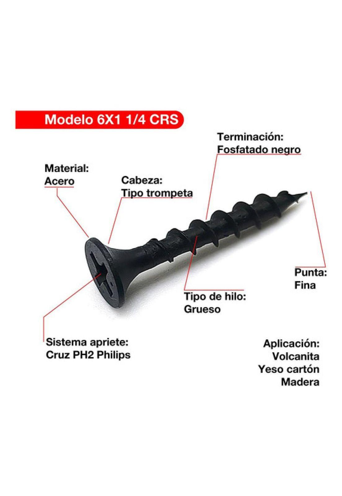 5 Cajas Tornillo Volcanita Wisefix P/fina Negro 6x1 1/4 500u.-2