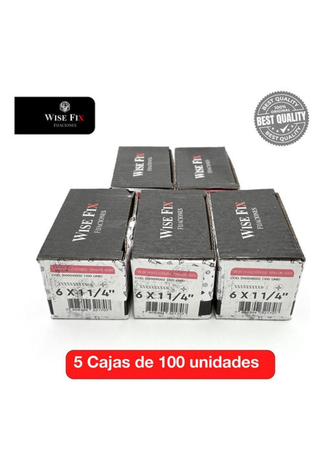 5 Cajas Tornillo Volcanita Wisefix P/fina Negro 6x1 1/4 500u.-4