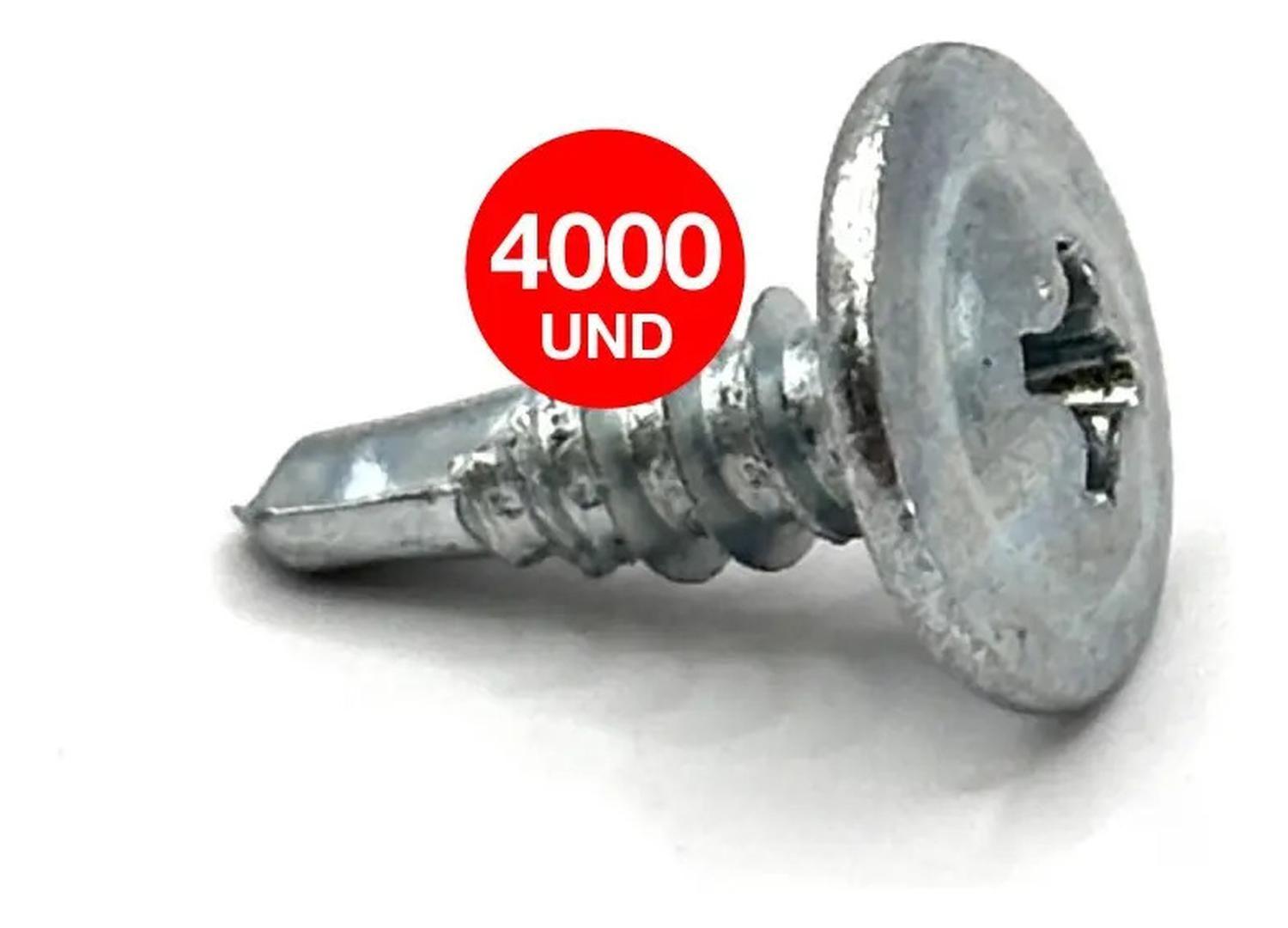 4 Caja Tornillo C/lenteja Wisefix Pnt/broca 8x1/2 Zinc 4000u-0