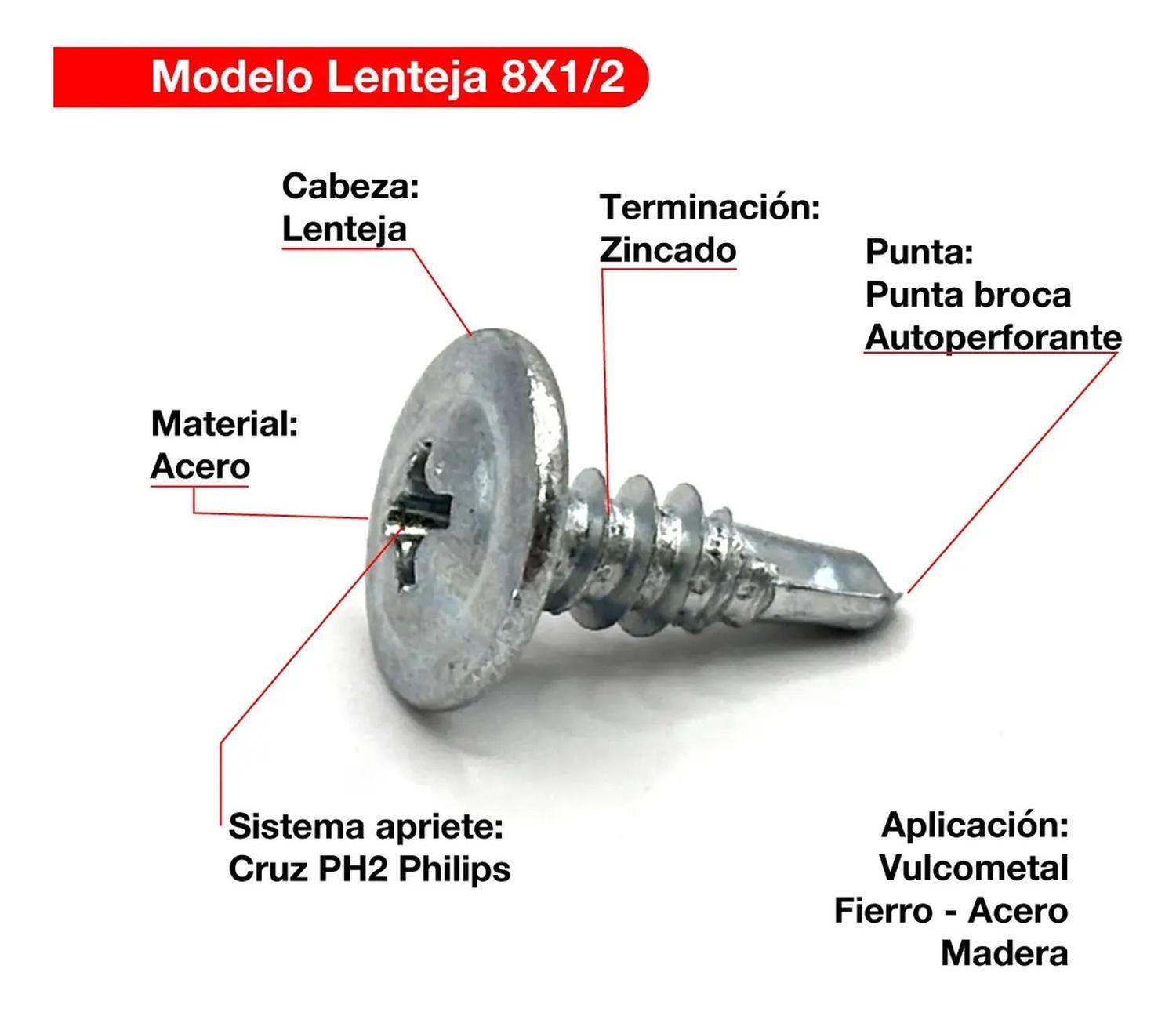 4 Caja Tornillo C/lenteja Wisefix Pnt/broca 8x1/2 Zinc 4000u-1