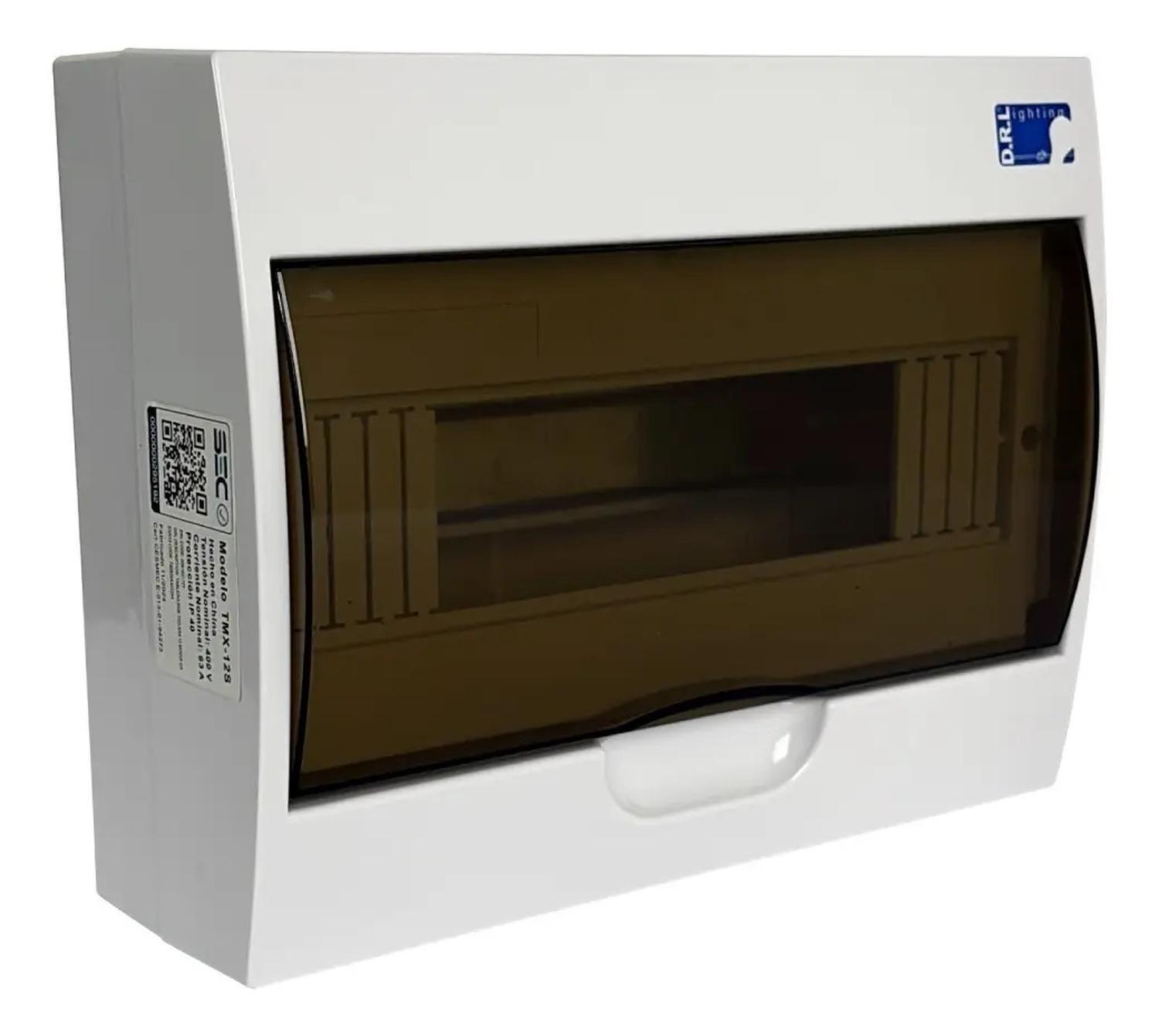 Tablero Eléctrico Sobrepuesto Drl 12 Modulos Tapa Clara Sec-2