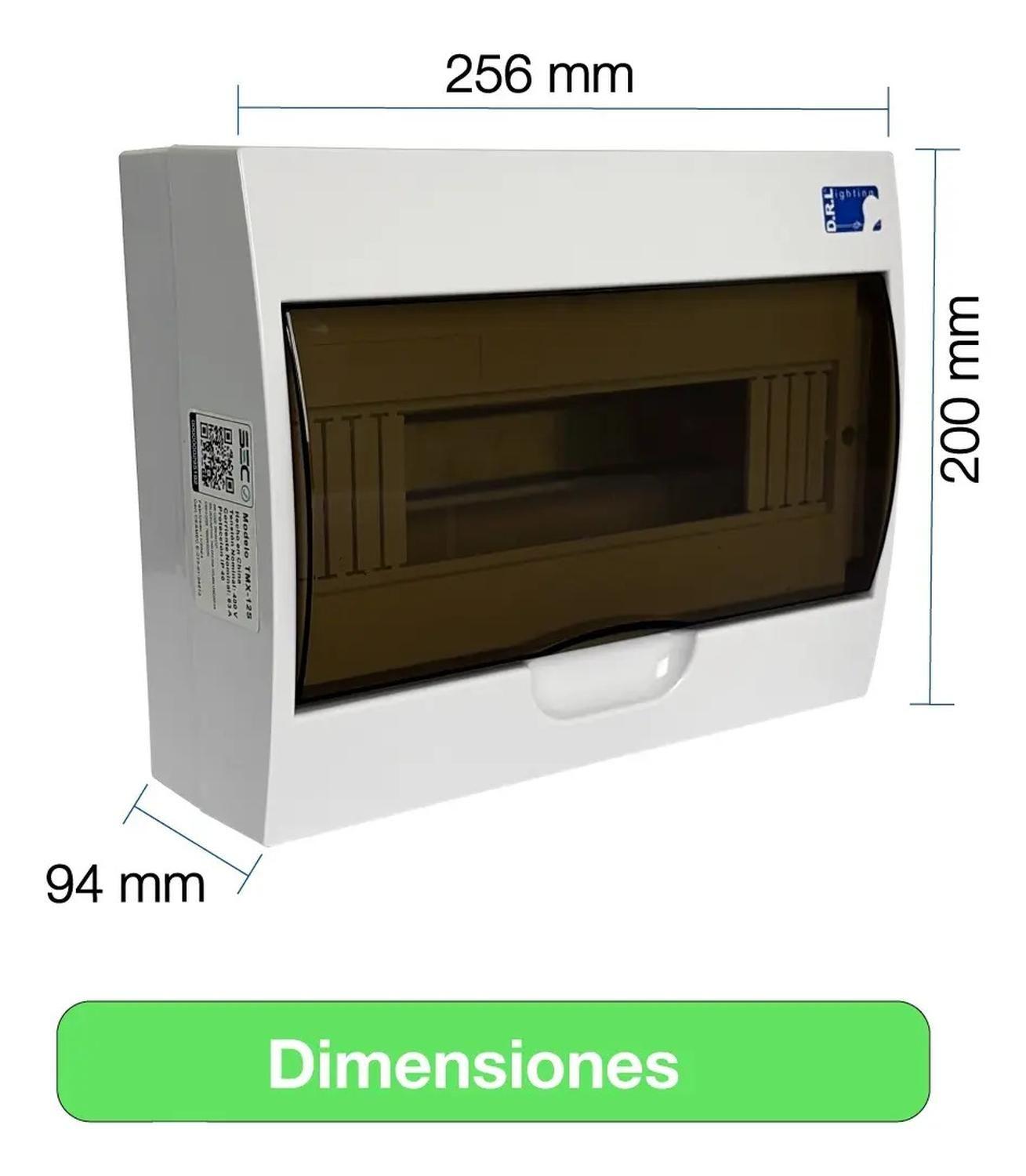 Tablero Eléctrico Sobrepuesto Drl 12 Modulos Tapa Clara Sec-5