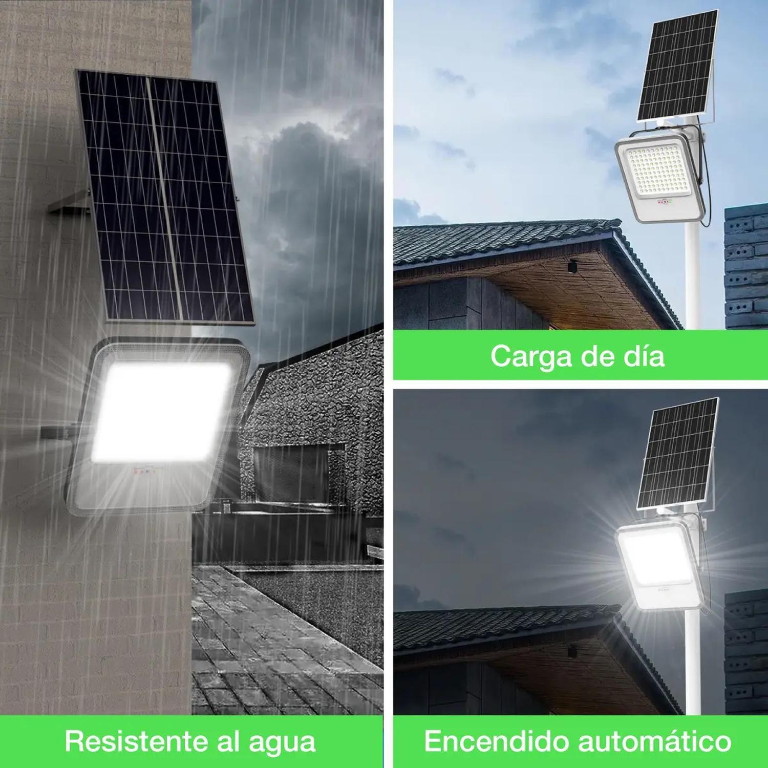 Foco Proyector Solar Led Exterior Itd 60w Fría Ip65 Sensor Gris Blanco Frío-9