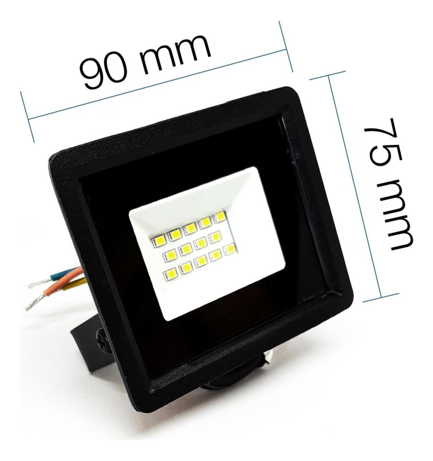 Pack 2 Proyector Led Reflector 10w Ip65 Ik08 Luz Blanca Sec Negro Blanco Frío-4