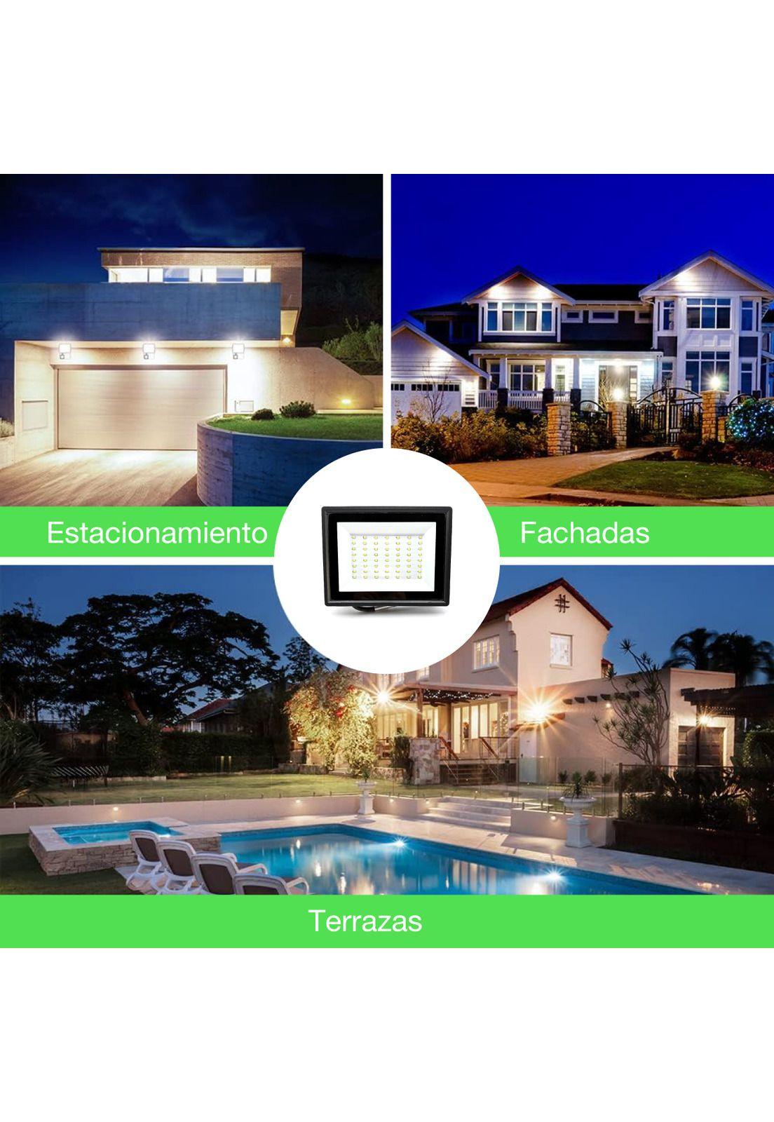 Foco Proyector Led Reflector 50w Ip65 Ik08 Luz Blanca Sec Negro Blanco Frío-6