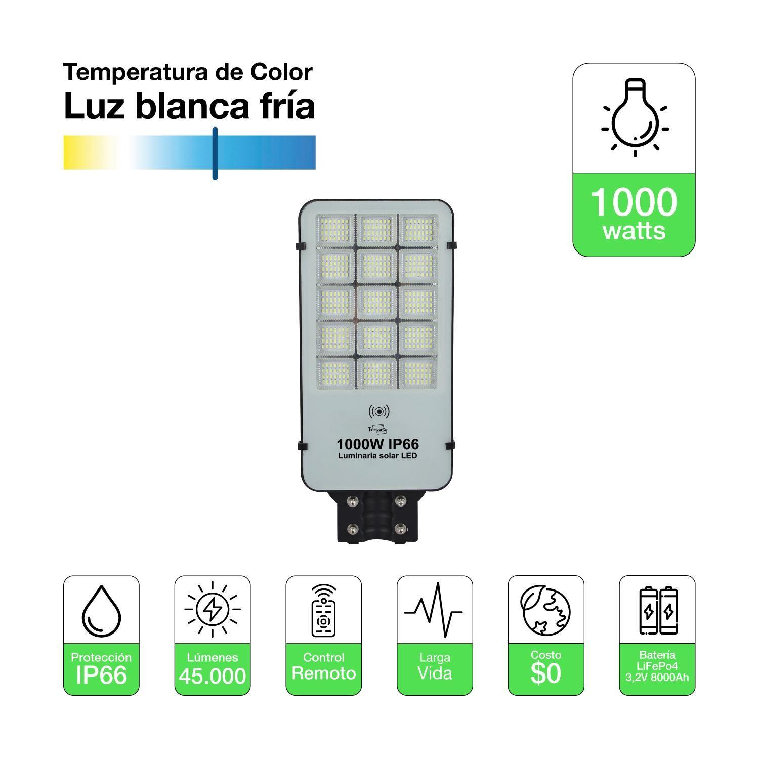 Luminaria Solar LED 1000w IP66 45000lm luz fria con control-2