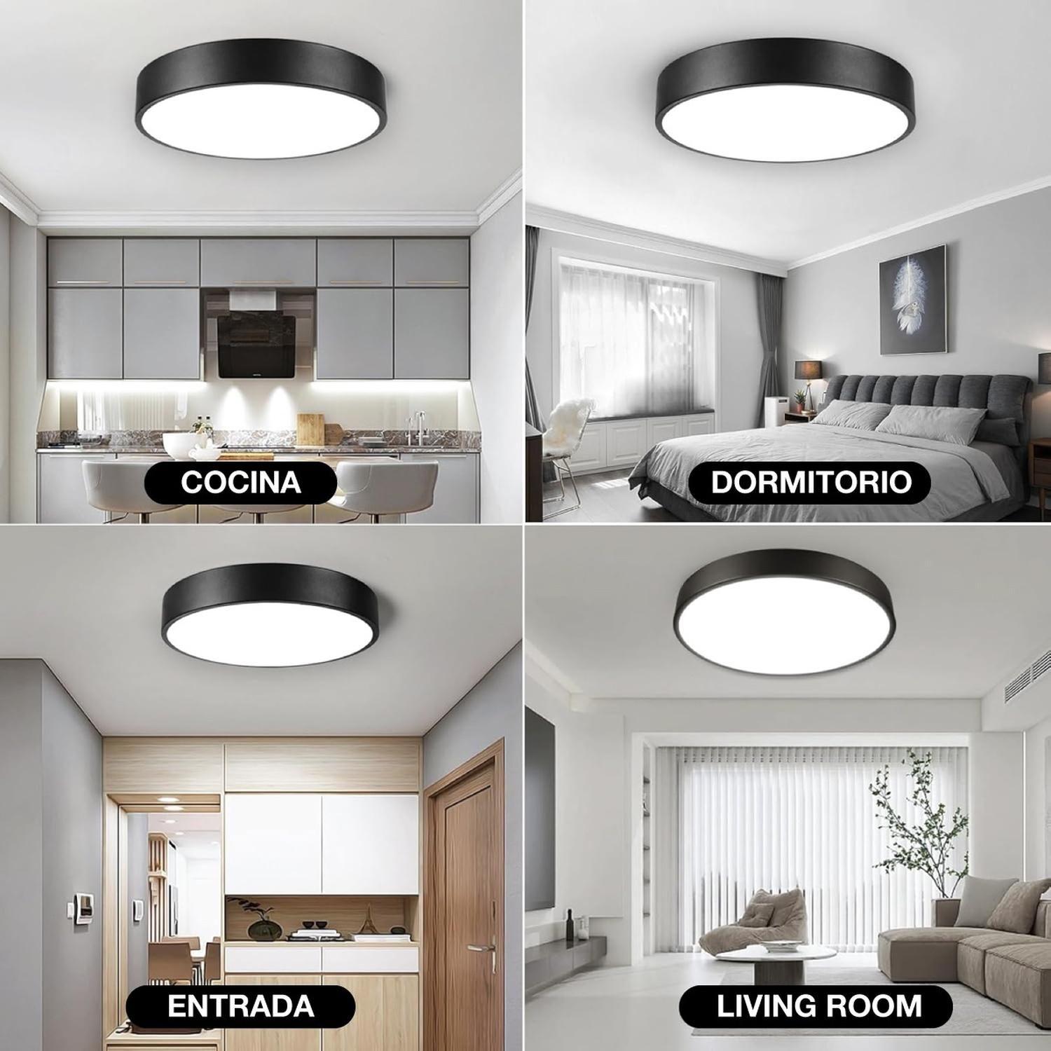 Foco Plafon Panel Led Redondo Sobrepuesto Itd Deco 22w 6000k-6