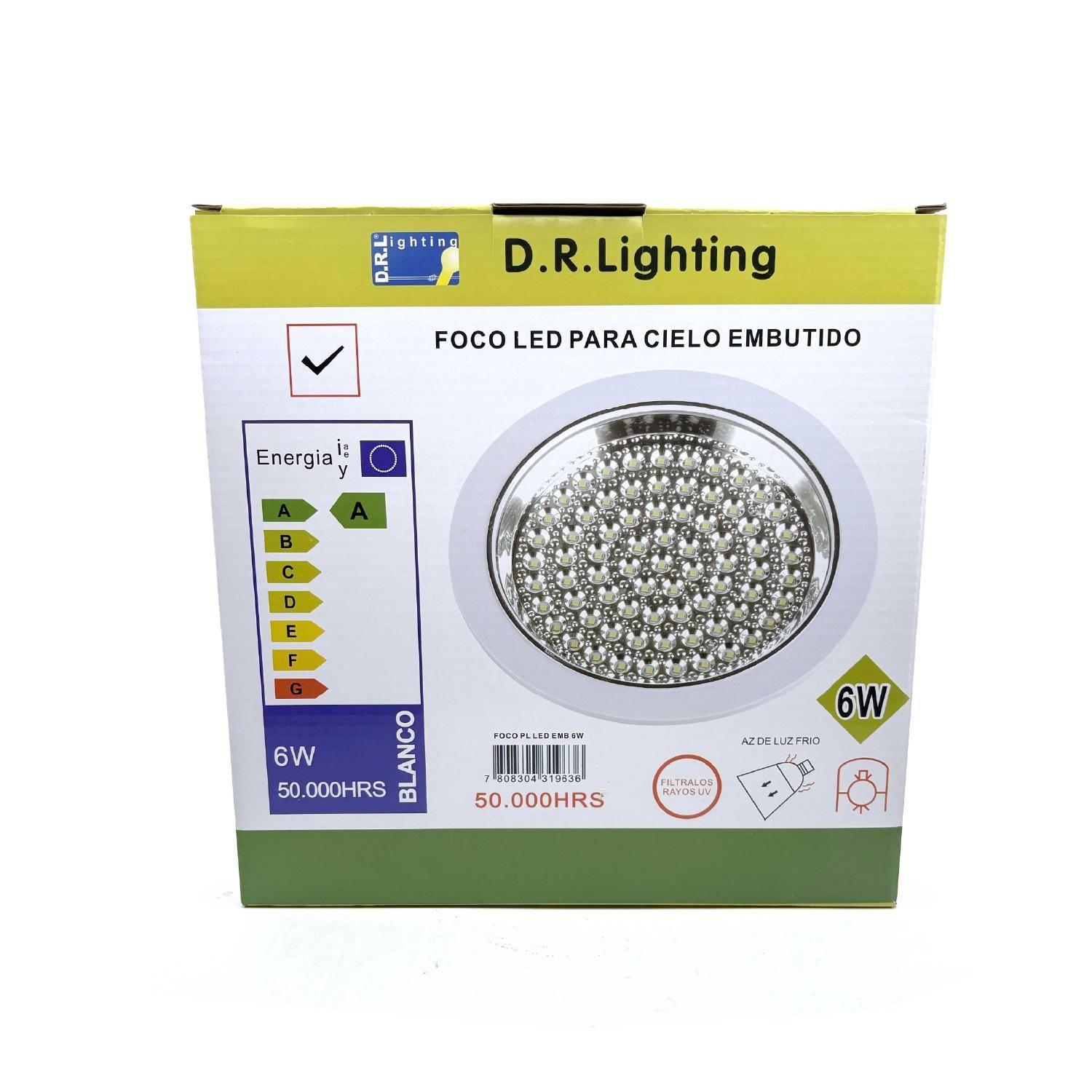FOCO PL LED EMBUTIDO 6W LUZ FRIA 6000°K-2