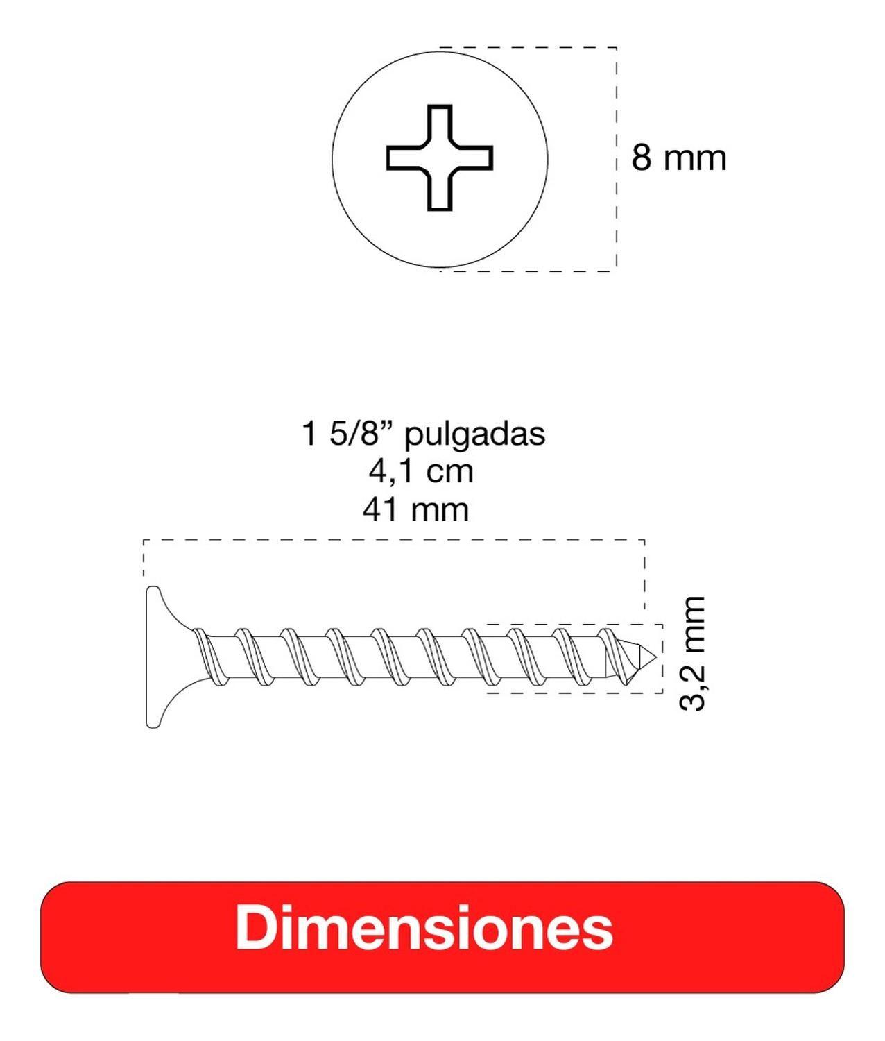 5 Caja Tornillo Volcanit Wisefix P/fina Zincado 6x1 5/8 500u-3