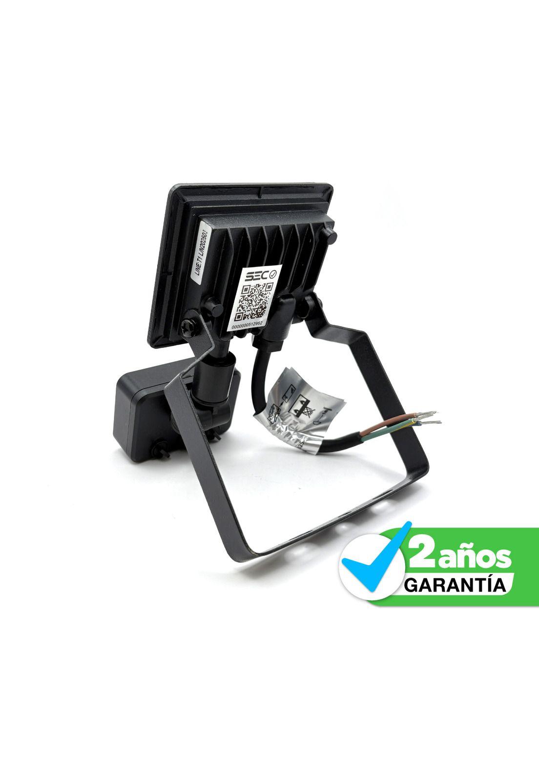 Foco Proyector Led Reflector Con Sensor 10w Ip65 Luz Blanca Negro Blanco Frío-2
