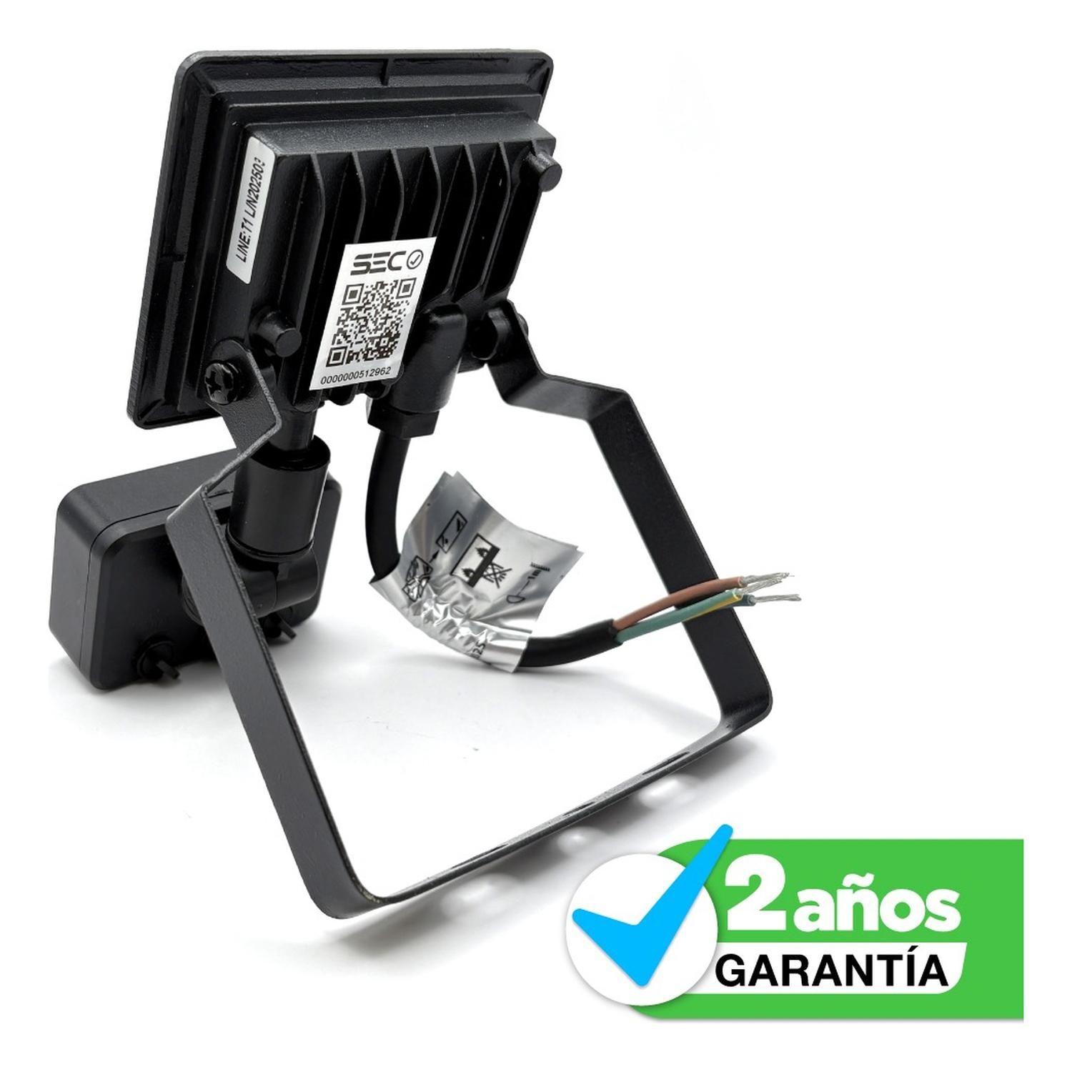 Foco Proyector Led Reflector Con Sensor 10w Ip65 Luz Blanca Negro Blanco Frío-2