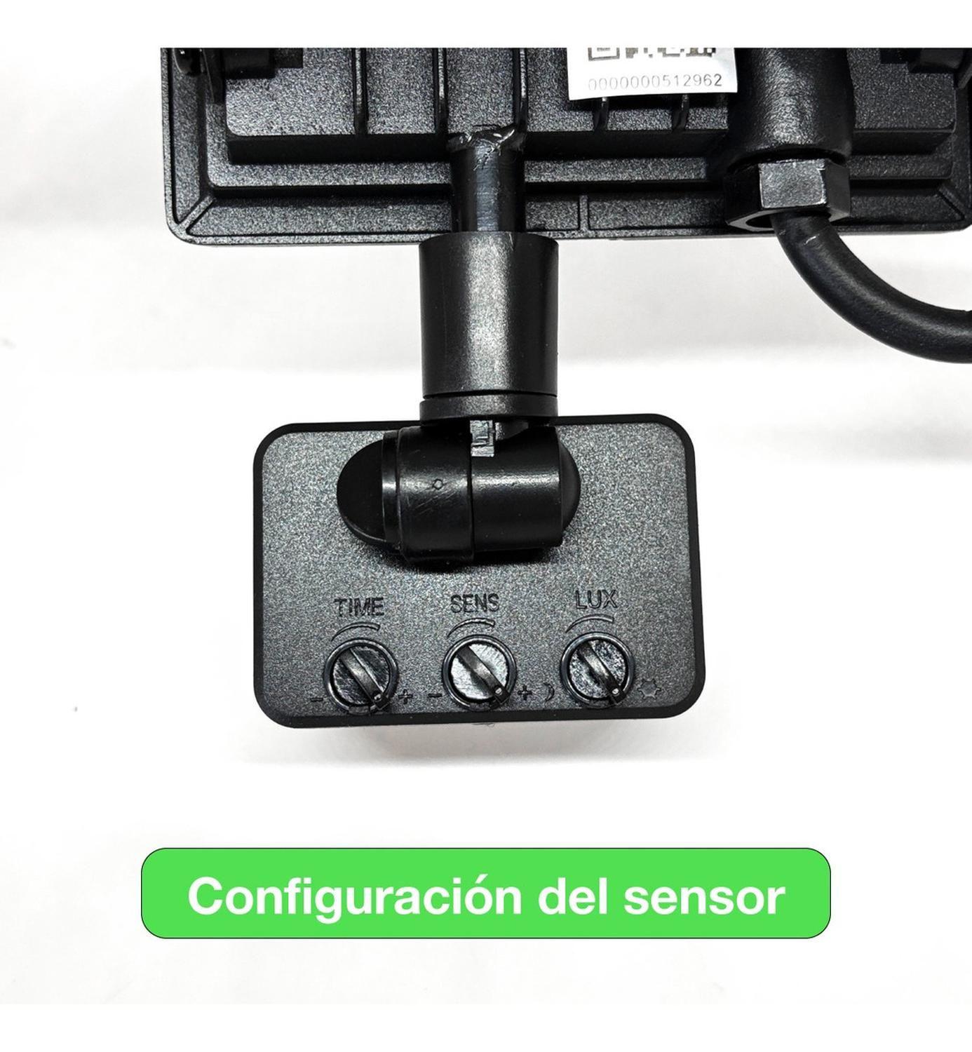 Foco Proyector Led Reflector Con Sensor 10w Ip65 Luz Blanca Negro Blanco Frío-3