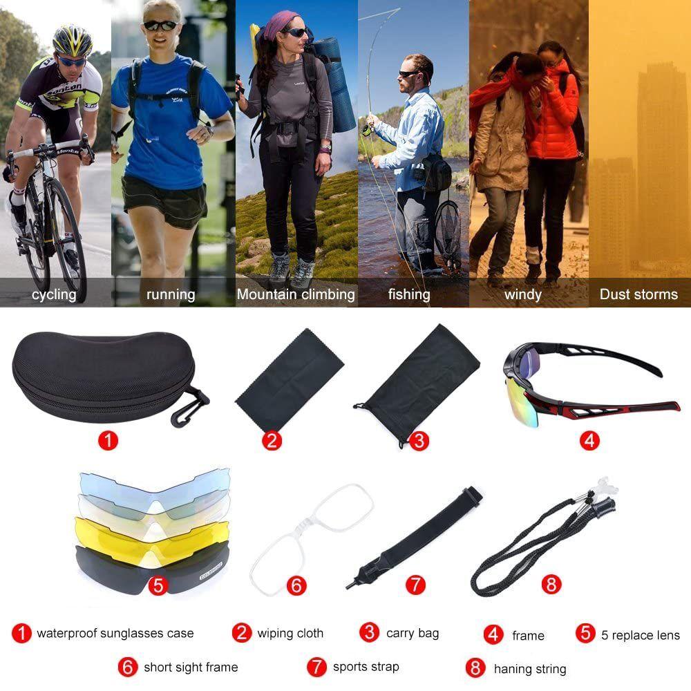 Lentes Deportivos 5 Cristales Intercambiables con Accesorios-6