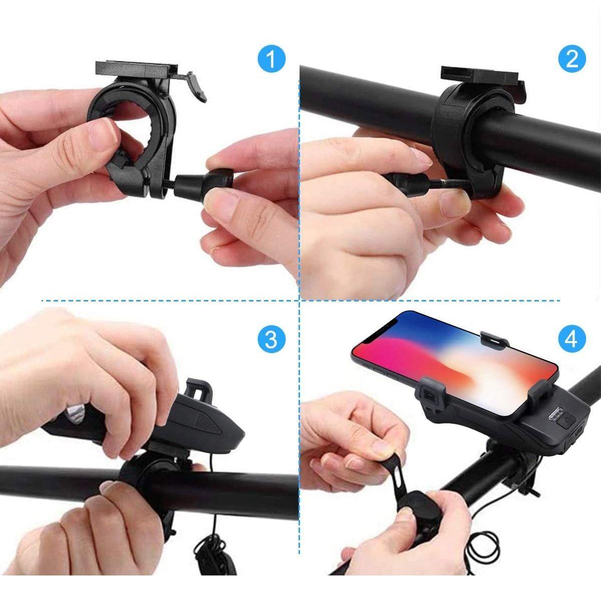 Luz Bicicleta Frontal 4 En 1 -4