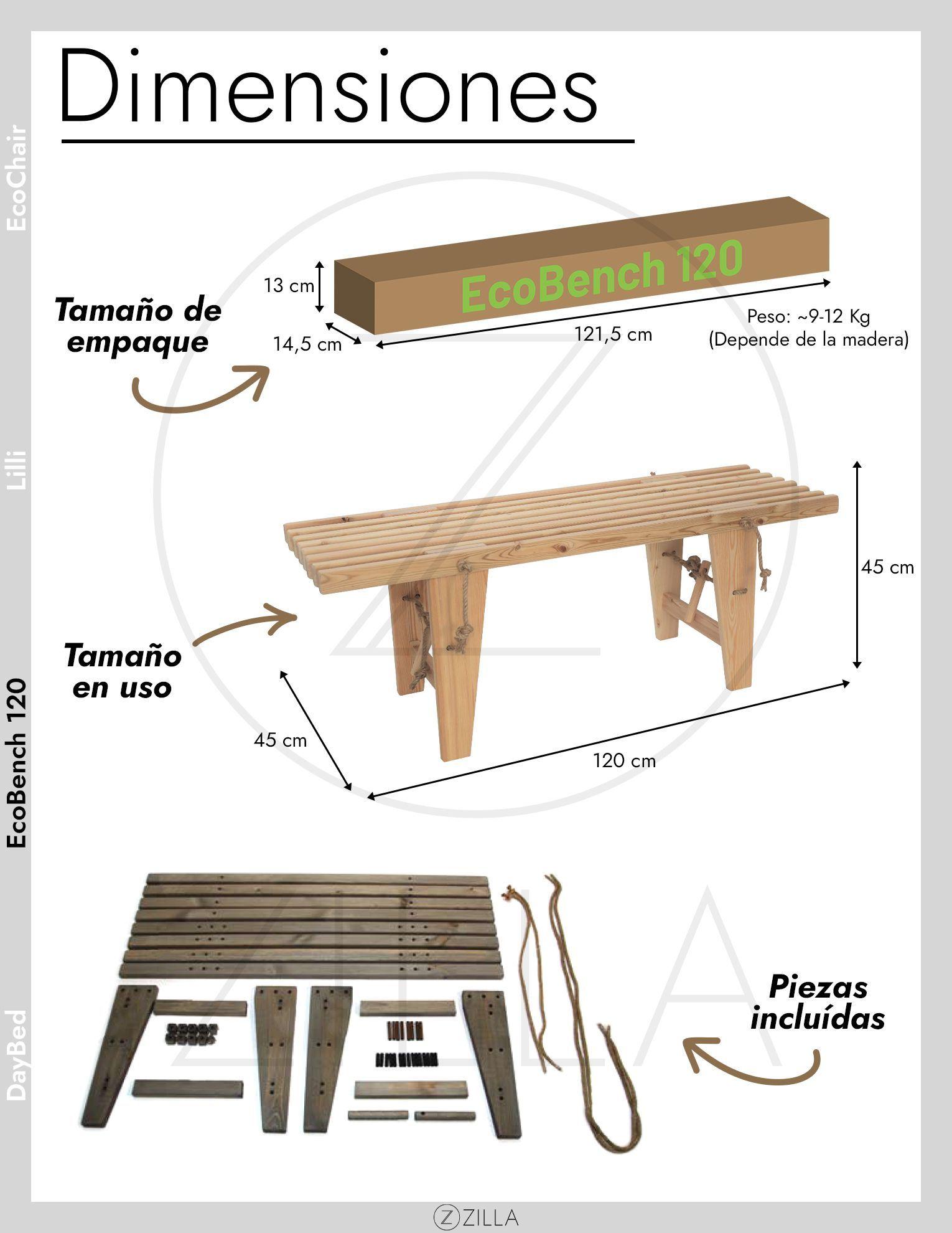 Banca Finlandesa 1.20 m Madera Pino Silvestre Europeo Gris Aceitado / Uso interior y exterior-1