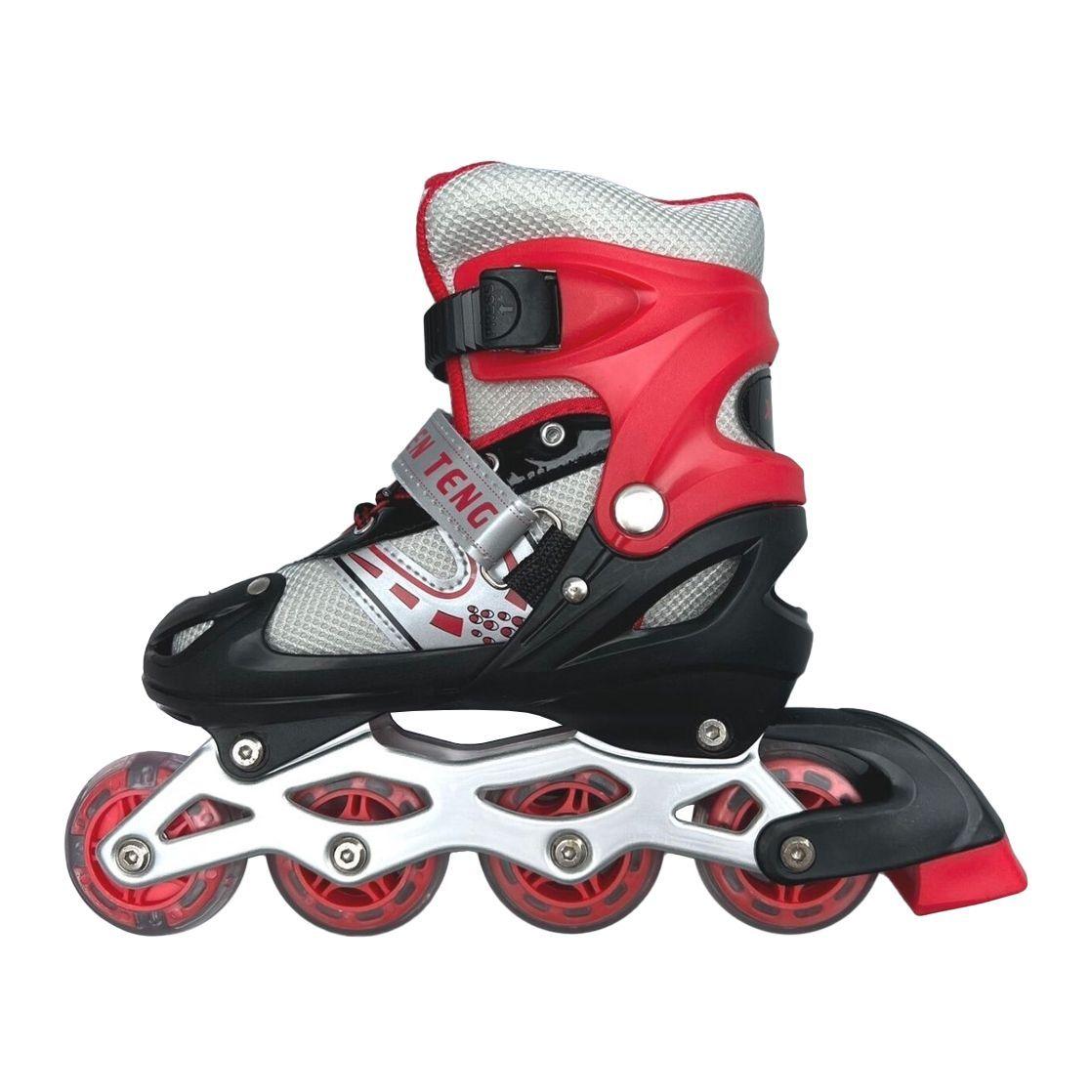 Patines En Linea Para Niños Ajustables Rojo-1