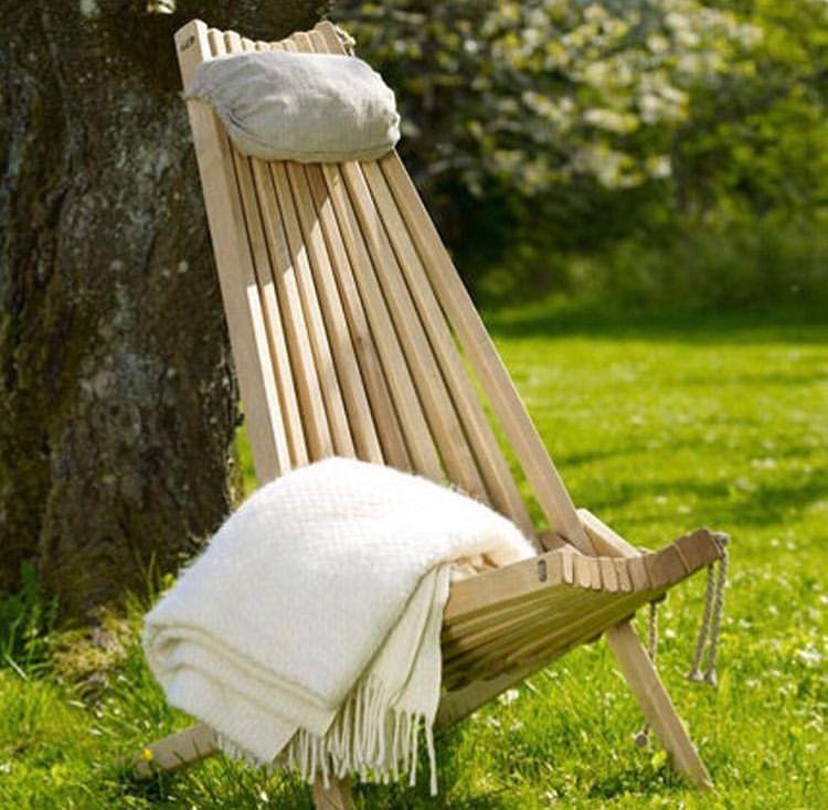 Silla Finlandesa madera Roble Europeo Aceitado / Silla, Reposera Terraza-2