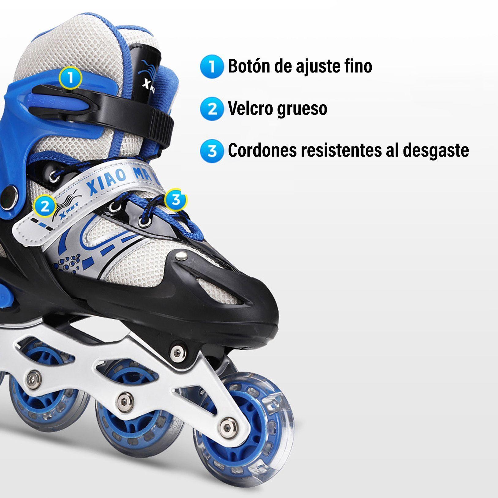 Patines En Linea Para Niños Ajustables Azul-2