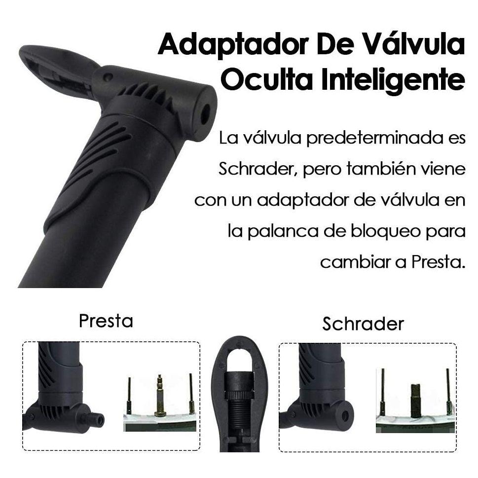 Bombin Mini Inflador Para Bicicleta y Balon Negro-4