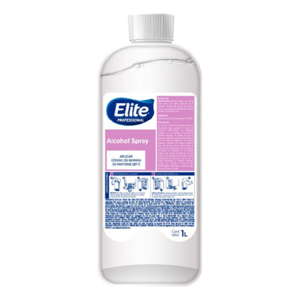 12 Botellas De Alcohol Spray 1 Lt Elite Professional -1
