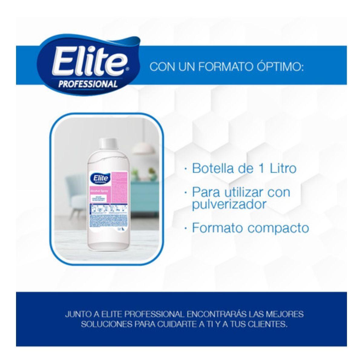 12 Botellas De Alcohol Spray 1 Lt Elite Professional -2