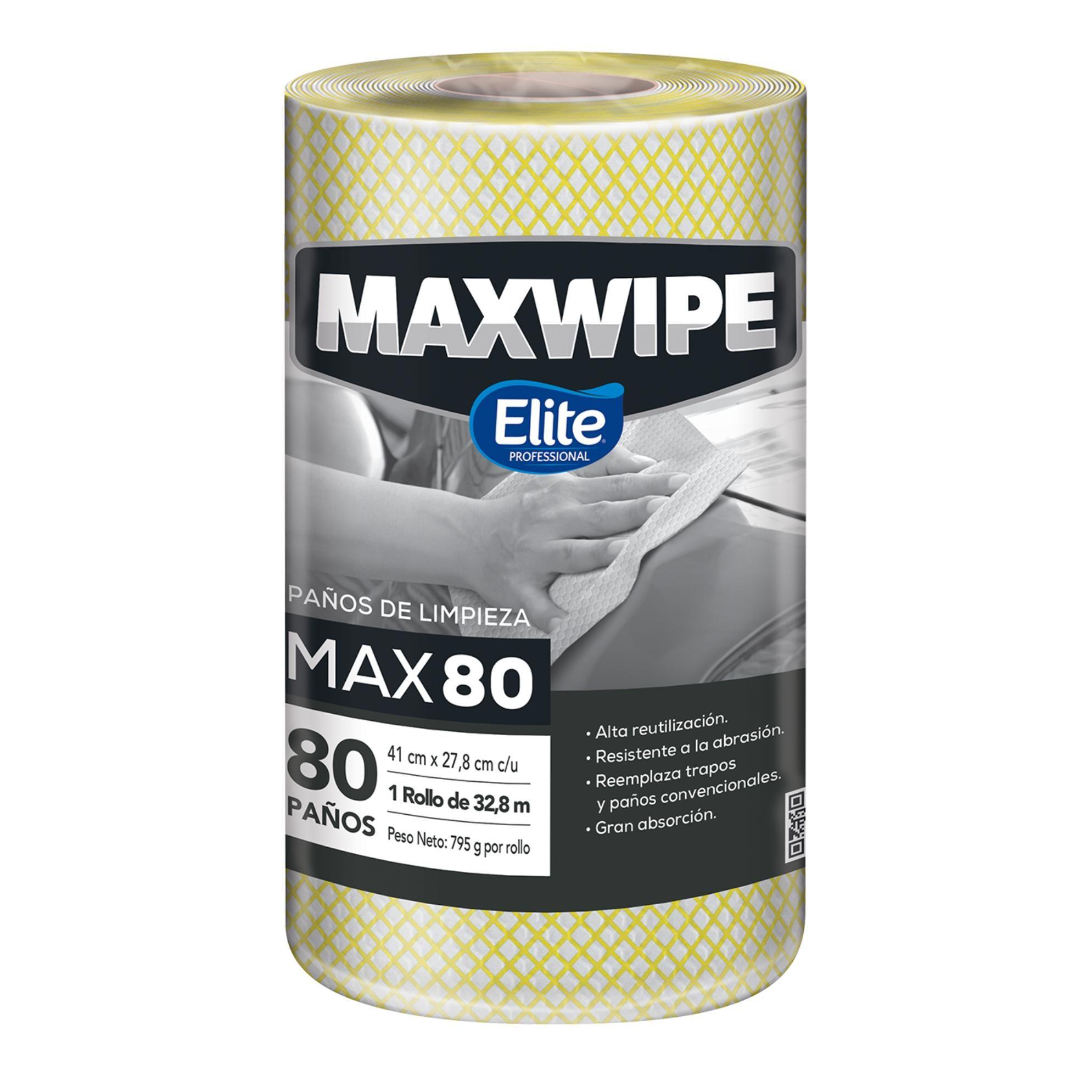 Paños de Limpieza Max80 Amarillo Rollo 80 Paños Maxwipe-0