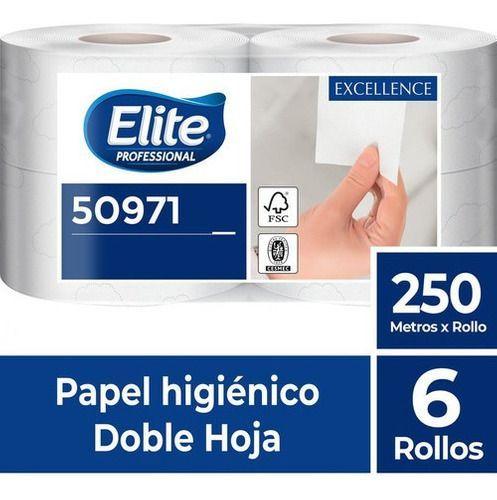 6 Rollos De Papel Higiénico Elite Professional De 250 Mts-0