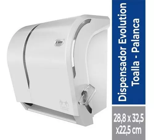 Dispensador Toalla Rollo Palanca Blanco Elite Professional-0