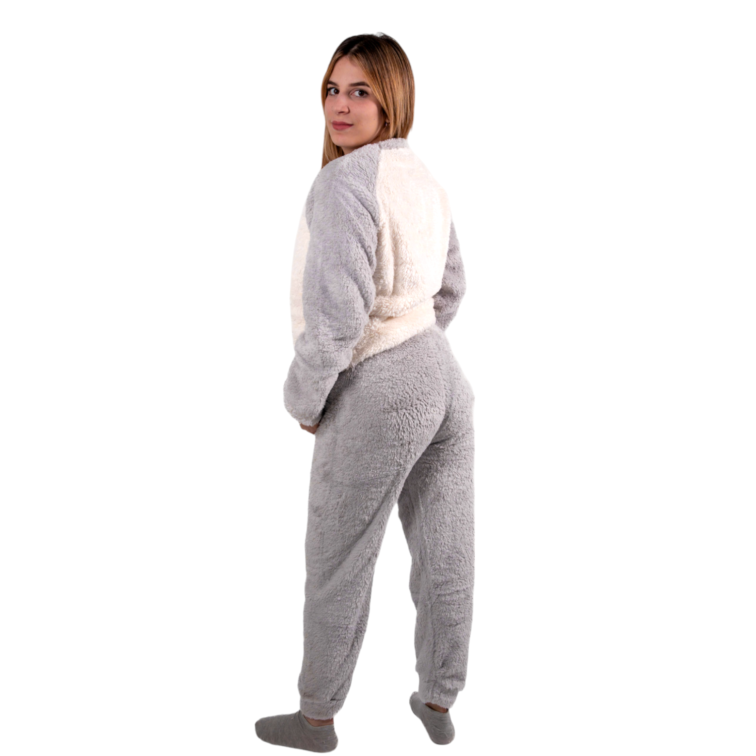 Pijama Mujer Polar Sherpa Diseño Oso Coqueto-2