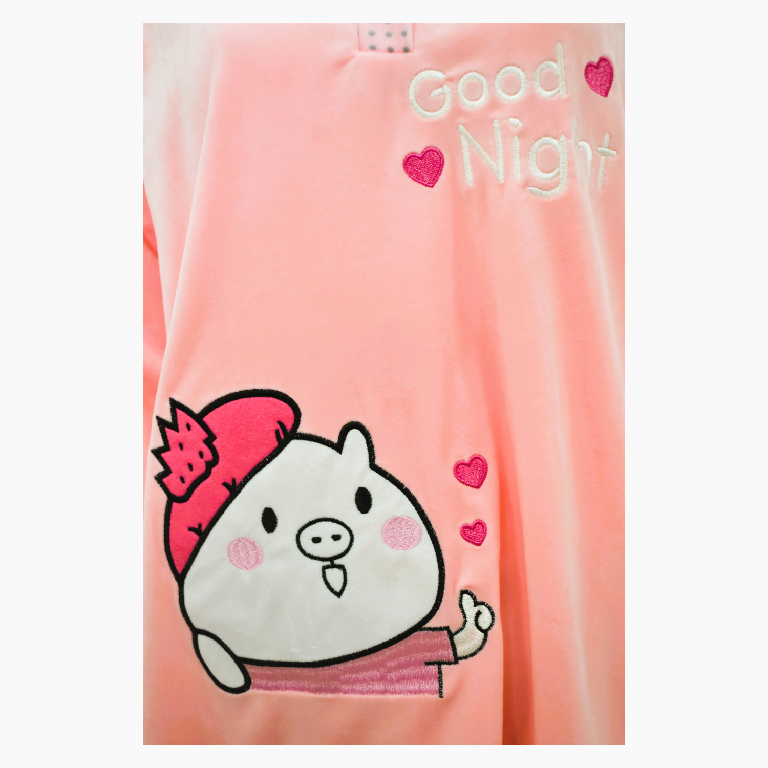 Pijama Media Luna Mujer Plush Manga Larga Diseño Cerdito Parisino-2