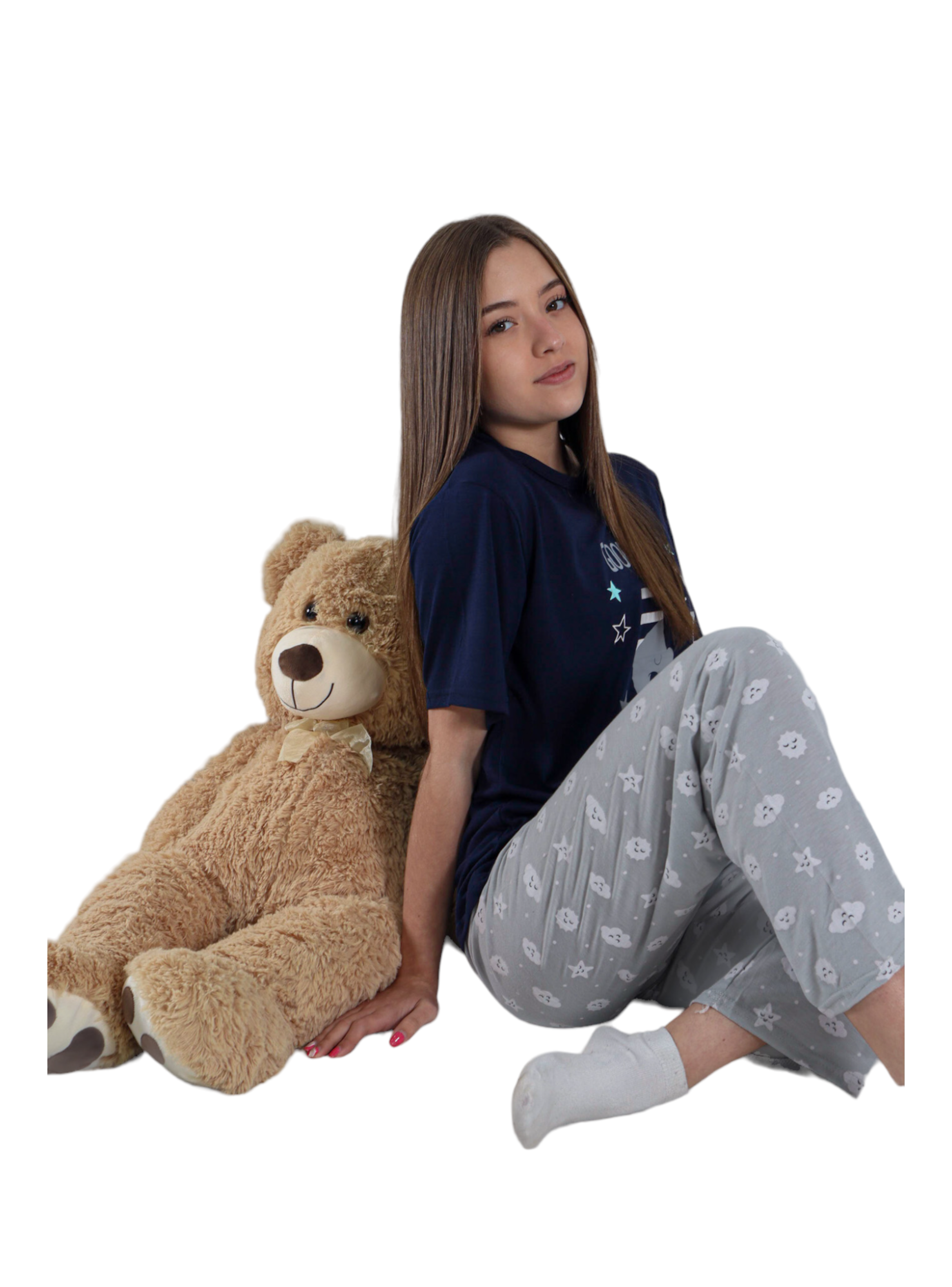 Pijama Mujer Polera Manga Corta y Pantalón Diseño Luna Dormilona-0