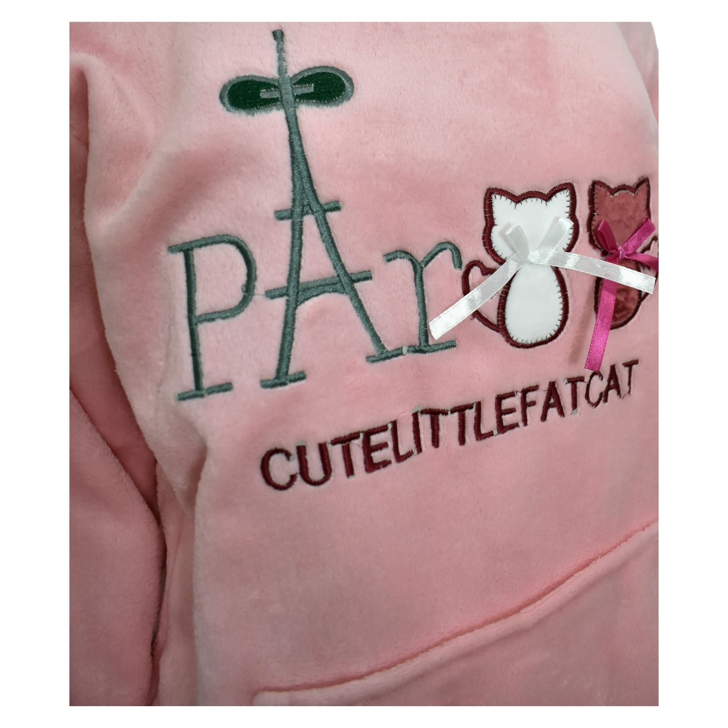Pijama Polar Suave Con Capucha Mujer Diseño Paris-3