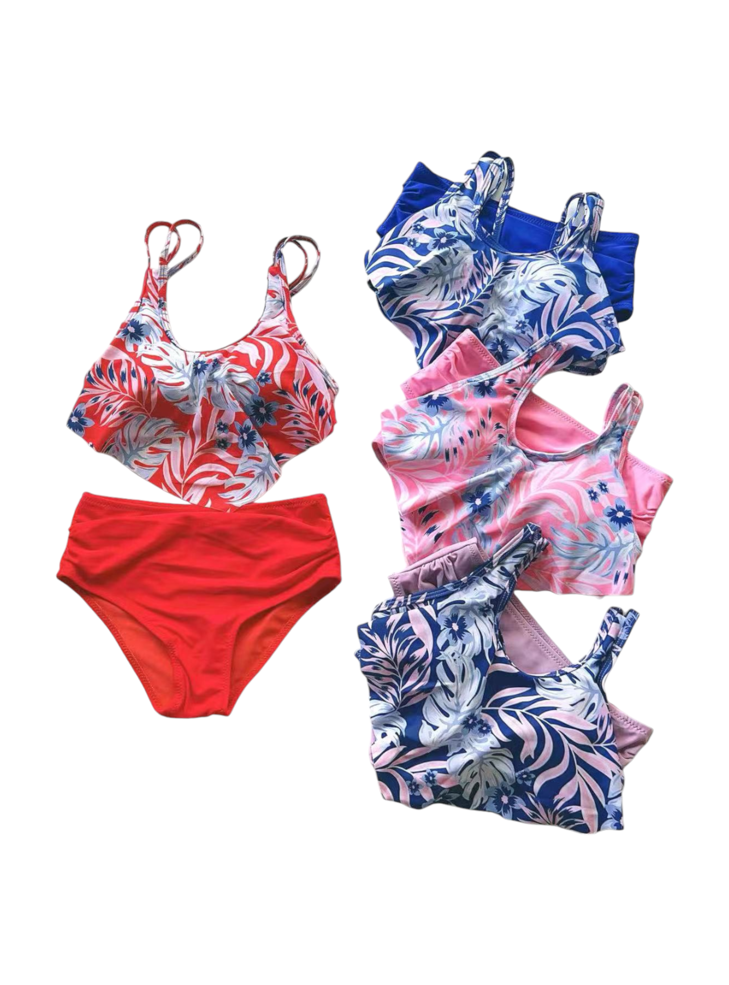 Traje de Baño Dos Piezas de Niña con Top Diseño Selvático-1