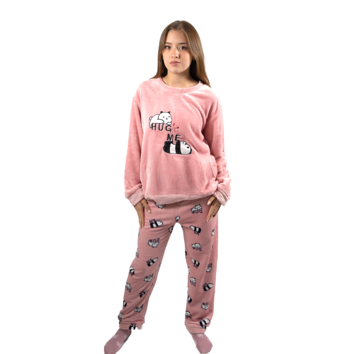Pijama Polar SuaveMujer Diseño Par Ositos-0
