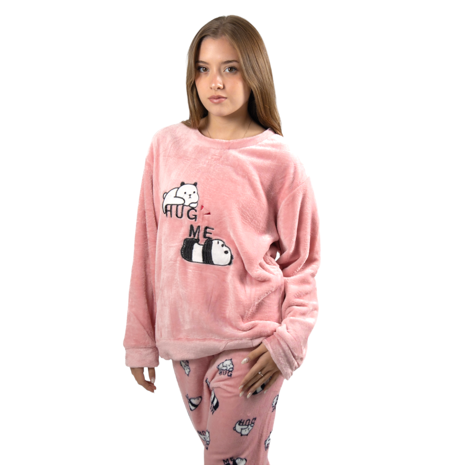 Pijama Polar SuaveMujer Diseño Par Ositos-1