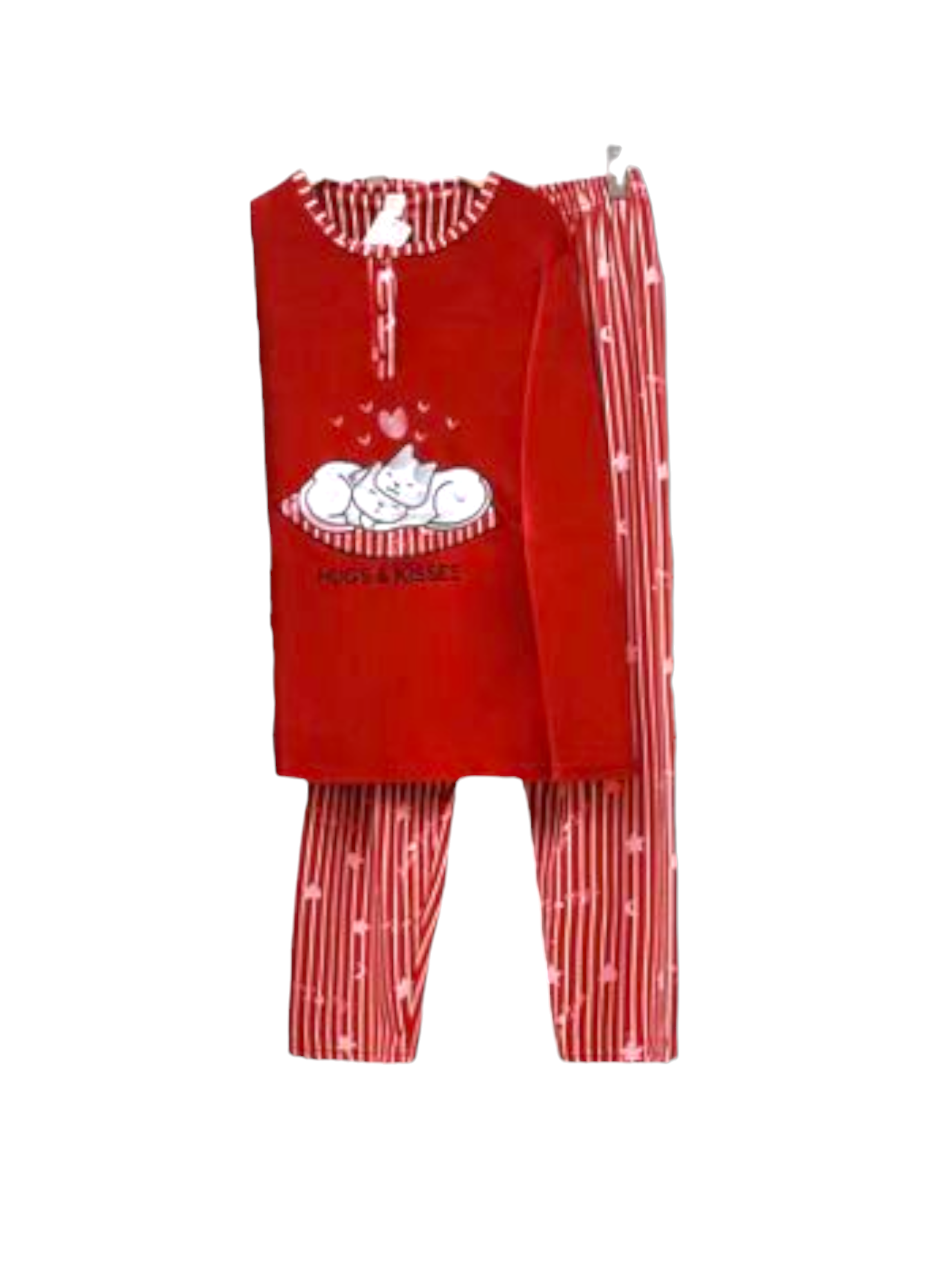 Pijama Media Luna Mujer Plush Manga Larga Diseño Gatitos Dormilones-1