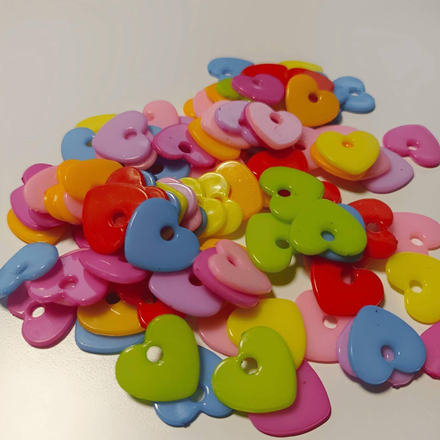 Pack 3 Sobre De Cuentas Plásticas Manualidades Corazón-0