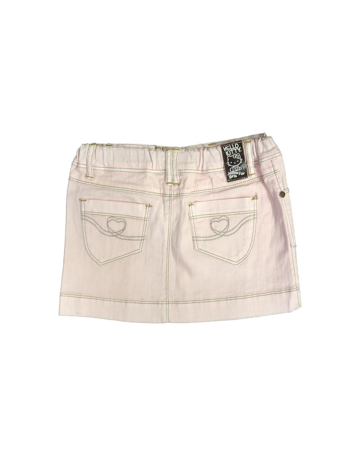 Conjunto Niña Falda Mezclilla Calza Bordado Hello Kitty-2