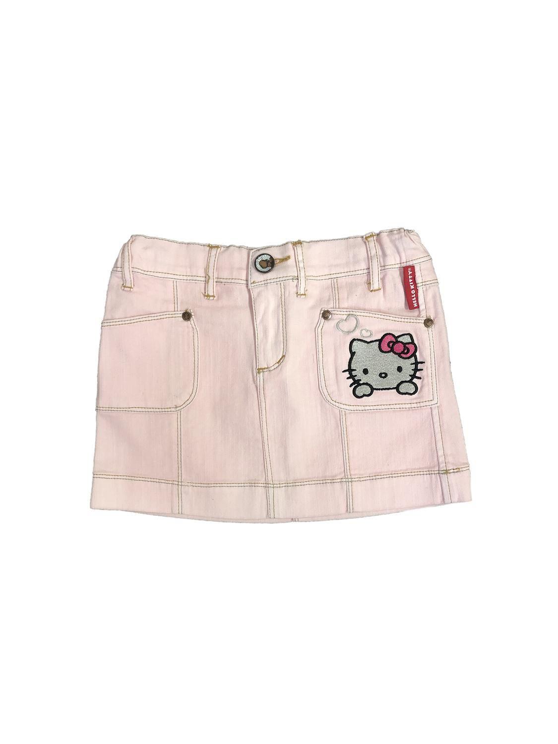 Conjunto Niña Falda Mezclilla Calza Bordado Hello Kitty-1