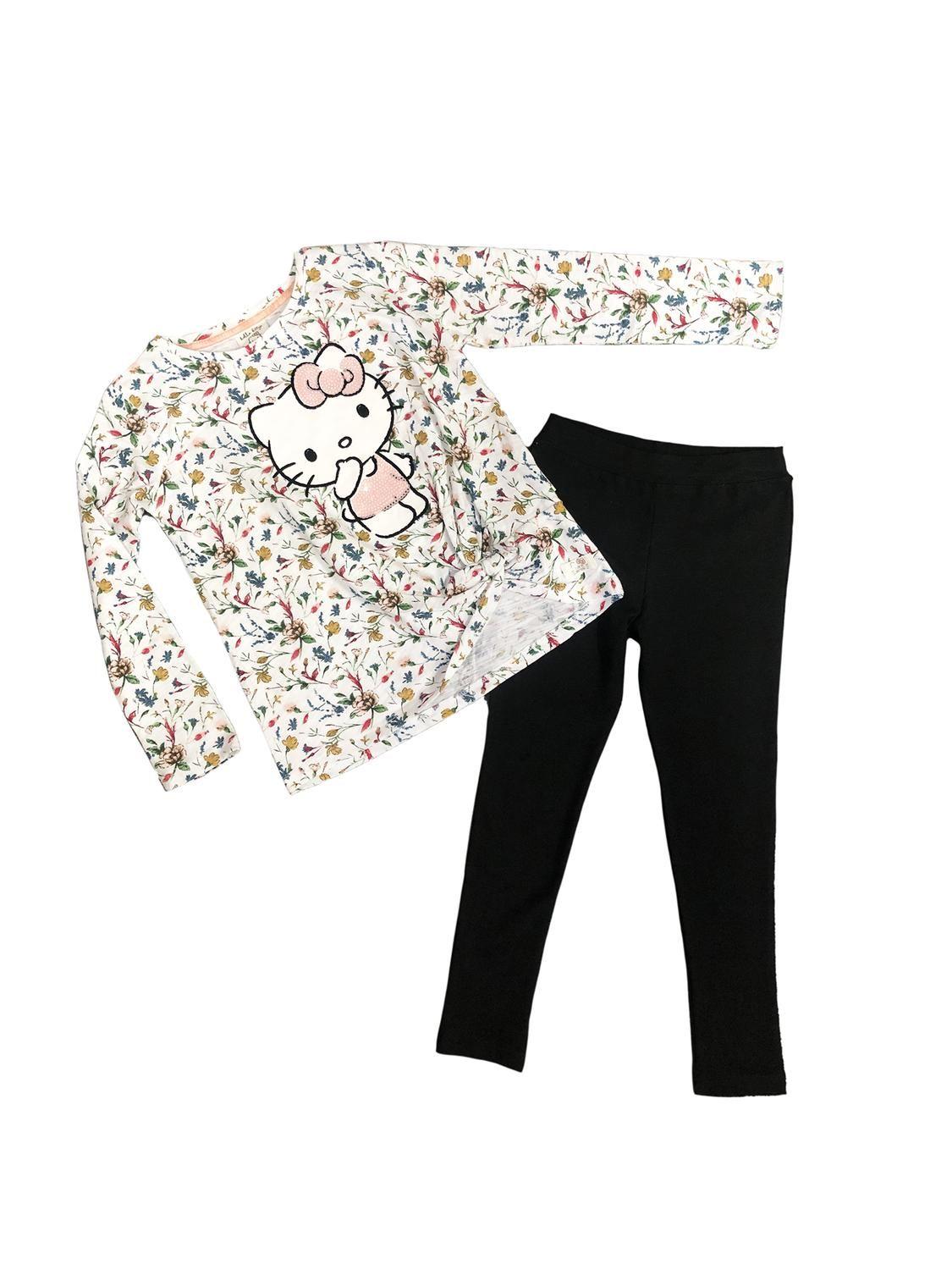 Conjunto Niña Algodón Polera y Calza Hello Kitty-0