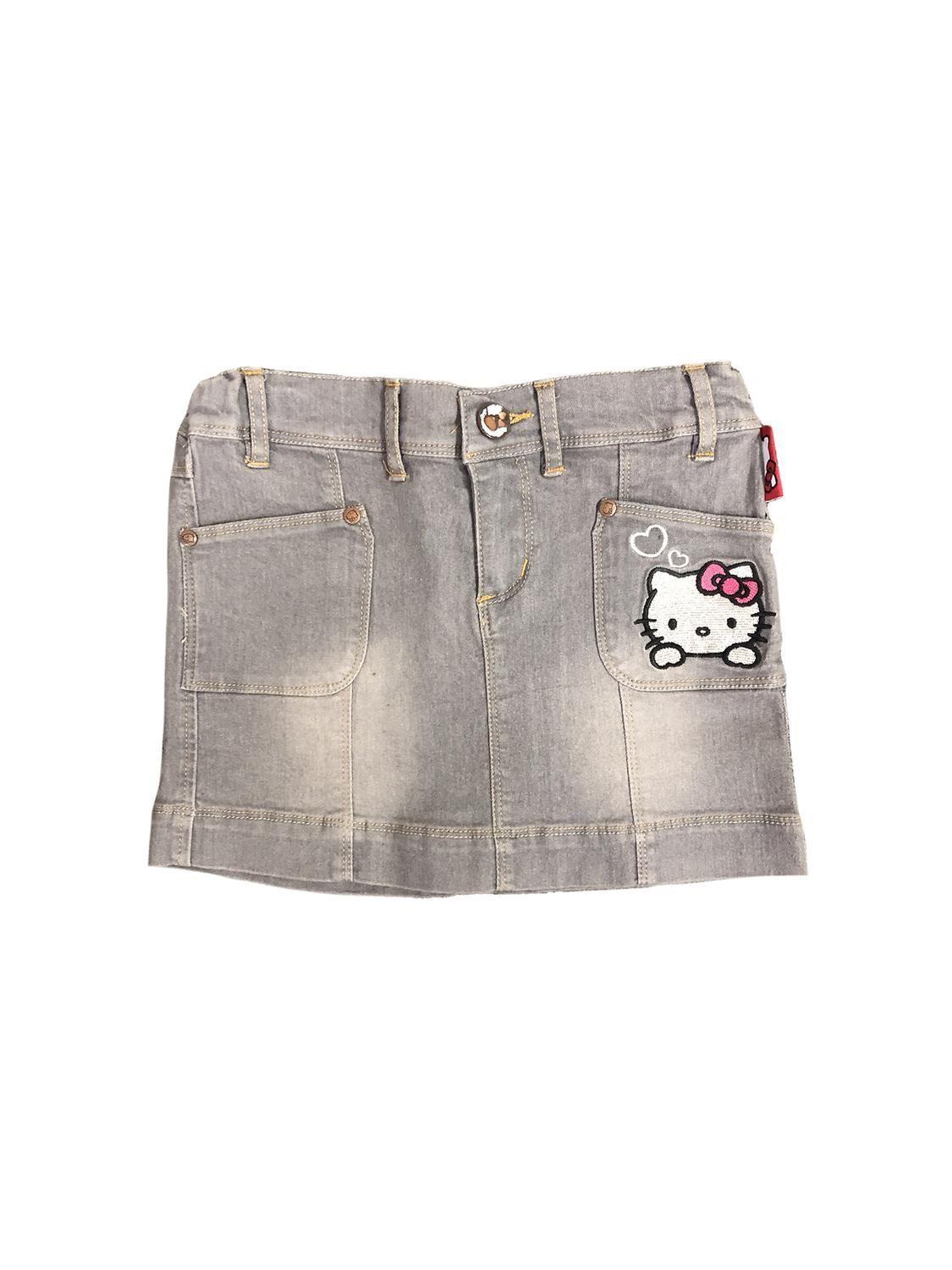 Conjunto Niña Falda Mezclilla Calza Bordado Hello Kitty-1