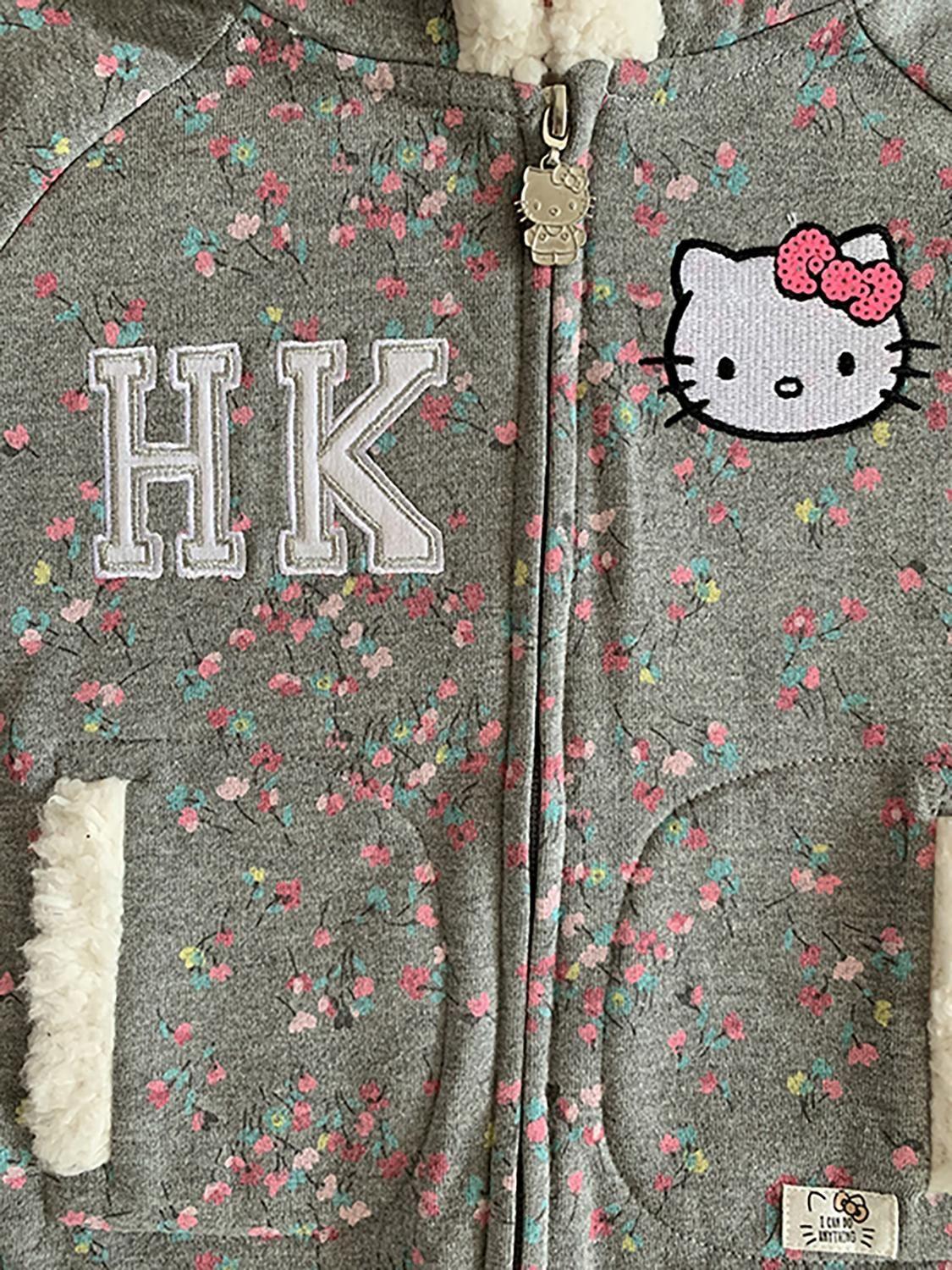 Polerón Niña Capucha Chiporro Bordado Hello Kitty-1