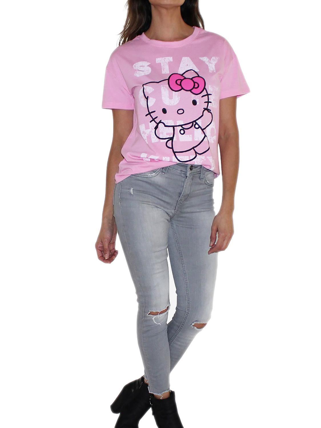 Polera Mujer Algodón Estampado Hello Kitty-0