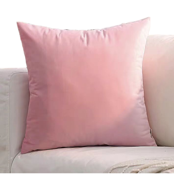 Pack 4 Fundas Para Cojin De Terciopelo Liso Medida 45cm x 45cm Color Rosado-0