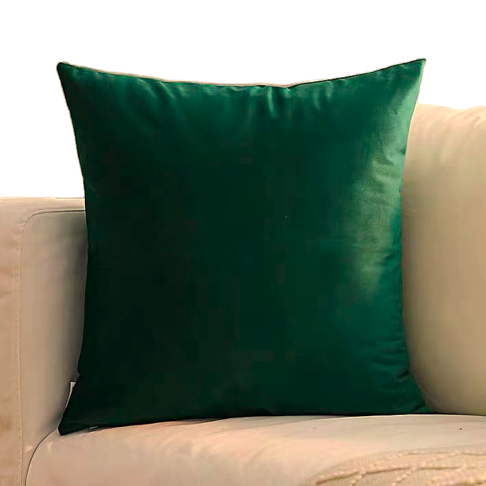 Pack 4 Fundas Para Cojin De Terciopelo Liso Medida 45cm x 45cm Color Verde-0