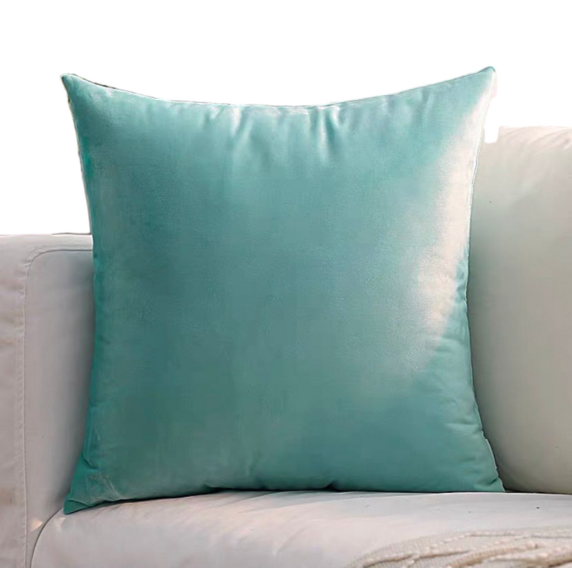 Pack 4 Fundas Para Cojin De Terciopelo Liso Medida 45cm x 45cm Color Menta-0