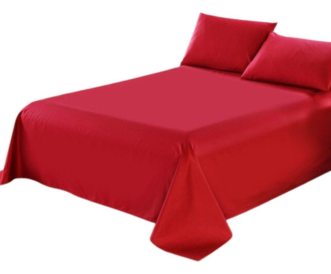 Juego De Sabanas King 144 Hilos Rojo-0