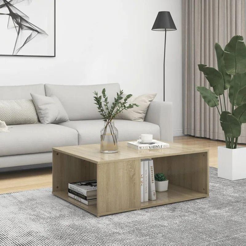 Mesa de Centro Minimalista con Espacios de Almacenamiento 7-0