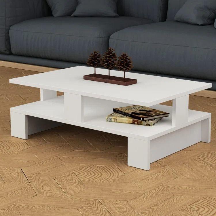 Mesa de Centro Minimalista con Espacios de Almacenamiento 1-0