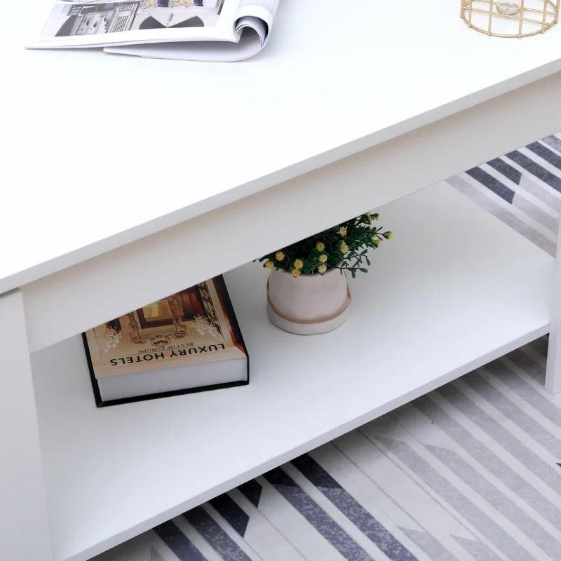Mesa de Centro Minimalista con Espacios de Almacenamiento 10-3